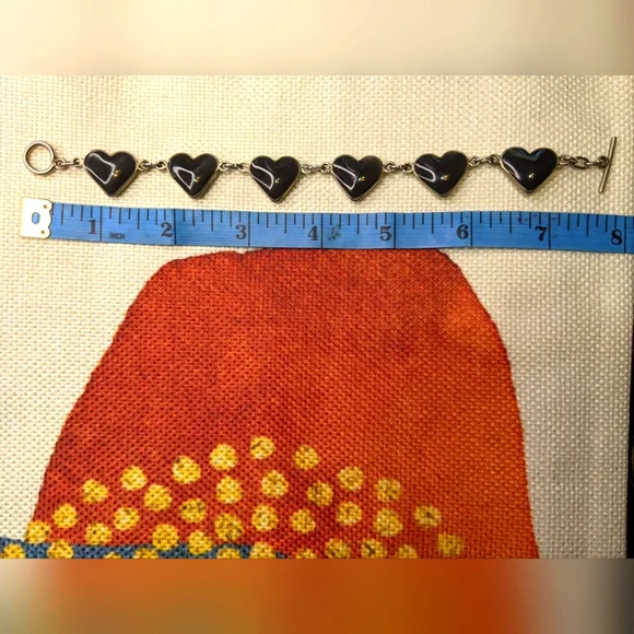 Sterling Silver Heart Bracelet - Double Sided - Picture 3 of 3